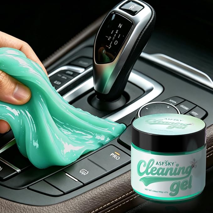 ASFSKY Car Cleaning Gel (Green,Magnolia) Cleaning Putty Universal Dust Cleaning Car Interior Cleaner Keyboard Dust Remover Car Slime Gifts for Women Girl Men（1 Pack）