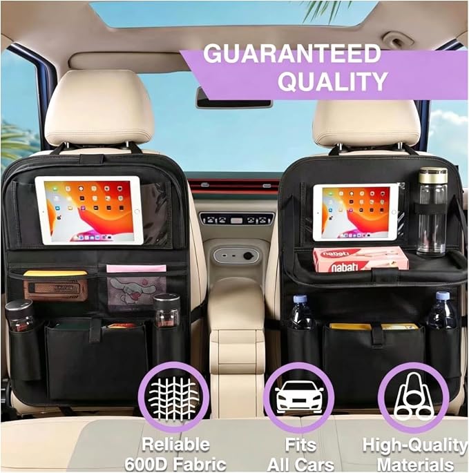 Car BackSeat Organizer, for Kids Car Organizer Kick Mats Kick Mats Back Seat Protector with Touch Screen Tablet Holder, for Kids, Car Travel Accessories, 1 Pack