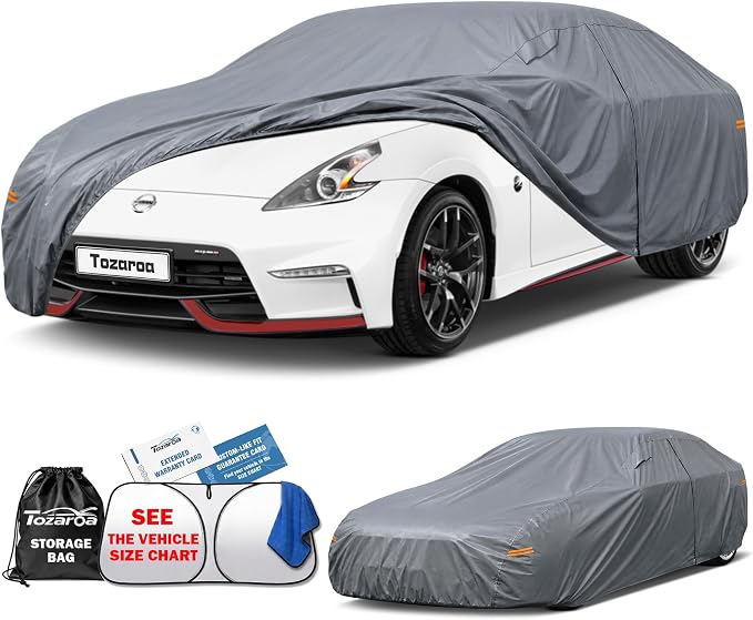 Car Cover Waterproof All-Weather,Outdoor Full Exterior Coupe Covers (166-178 inch) Custom Fit for Porsche 718,Toyota 86 Supra,BMW Z4,Nissan Z,Mazda Miata RX 8,BRZ,etc,Size C2(See Size Chart)