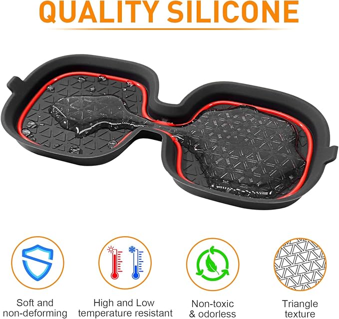 for Honda CRV Accessories 2023 2024 2025 2026 3D Cup Holder Center Console Liner Inserts Silicone Anti-dust Mat Pad Interior Decoration (2 Pcs, Red Trim)