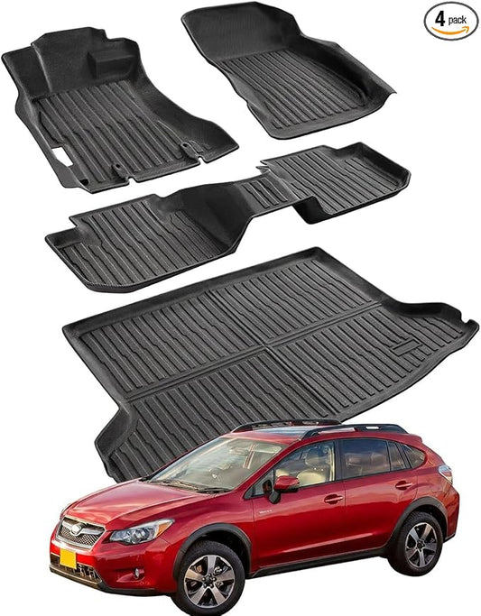 Car Floor Mats for Subaru Crosstrek 2013-2017& Impreza 2012-2017 Not Hybrid | All Weather Full Coverage Floor Liners Heavy Duty Waterproof Long-Lasting Crosstrek/Impreza Accessories TPE Rubber Carpet