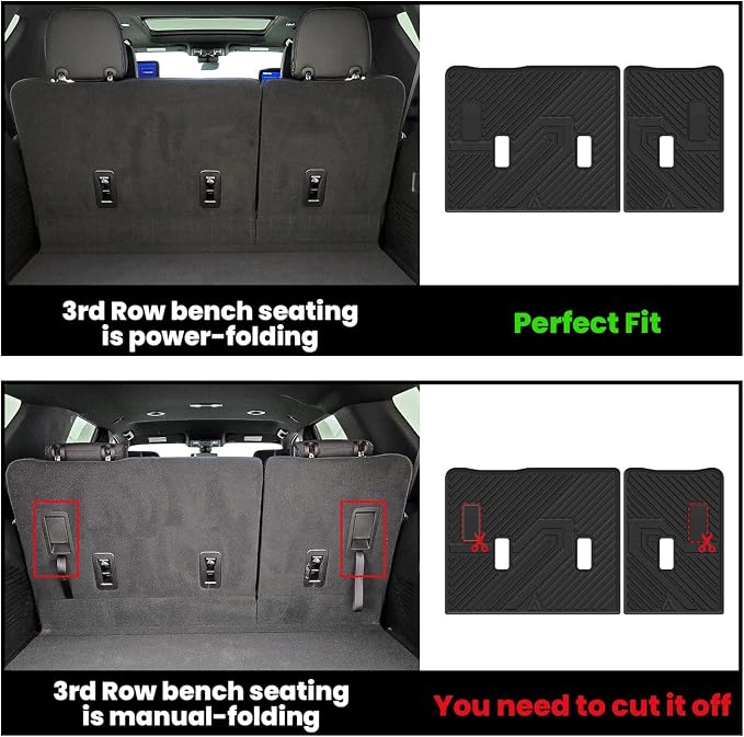 LASFIT Floor Mats & Cargo Liner with Backrest Mat 2021-2026 & Only 7 Seats (Not for 8/9 Seats) for Chevy Suburban/GMC Yukon XL (Only Yukon XL, Not Fit Yukon)/Cadillac Escalade ESV (Not Fit Escalade)