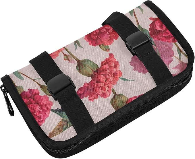 Red Carnation Hummingbird Car Tissue Holder Durable Napkin Holder Hanging Tissue Holders Case Car Tissues Bag for Sun Visor Seat Back Universal Auto