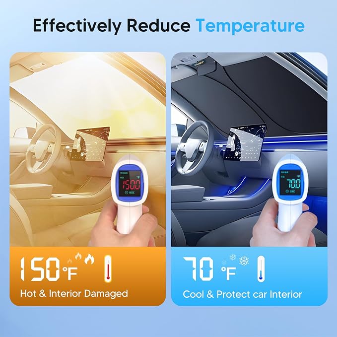 KUST Windshield Sun Shade Custom Fit for Toyota 4Runner 2010-2024 2025 2026 Accessories 4 Layers Sunshade Foldable Sun Protector Block UV Rays Keep Car Cooler