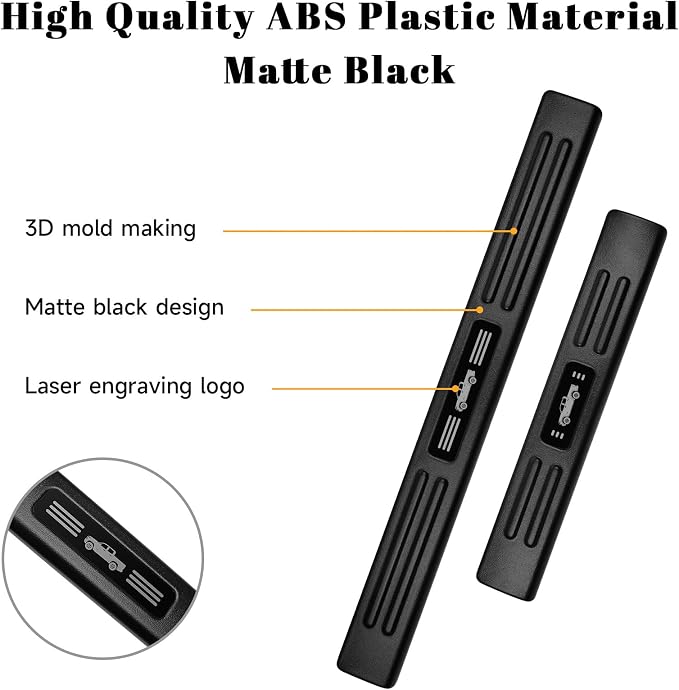 4PCS Car Door Edge Guards Door Sill Protector for Chevy Colorado & GMC Canyon 2015-2022 Accessories ABS Plastic Material Matte Black Car Door Threshold Protection