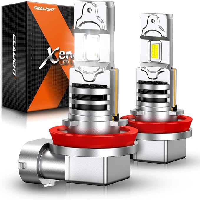 SEALIGHT H11 H16 H8 LED Fog Light Bulb,40000 Lumens 1000% Super Bright H11 LED Fog Lights, 1:1 Design for Car Powersports ATV/UTV, Play-N-Play,pack of 2