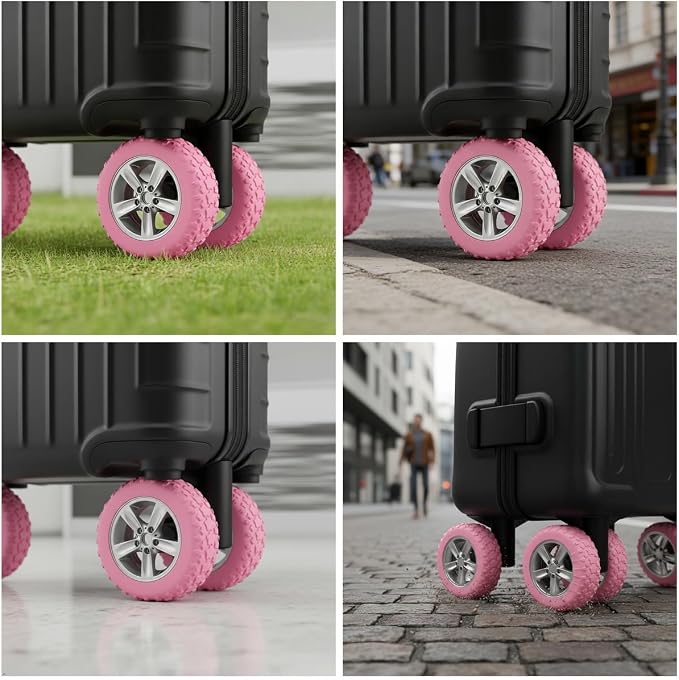 8PCS Luggage Wheel Protector, Silicone Protective Covers for 2-2.4" Spinner Wheels, Anti-Slip, Ultra-Quiet & Wear-Resistant Travel Accessories,(Star Shape-Orange)
