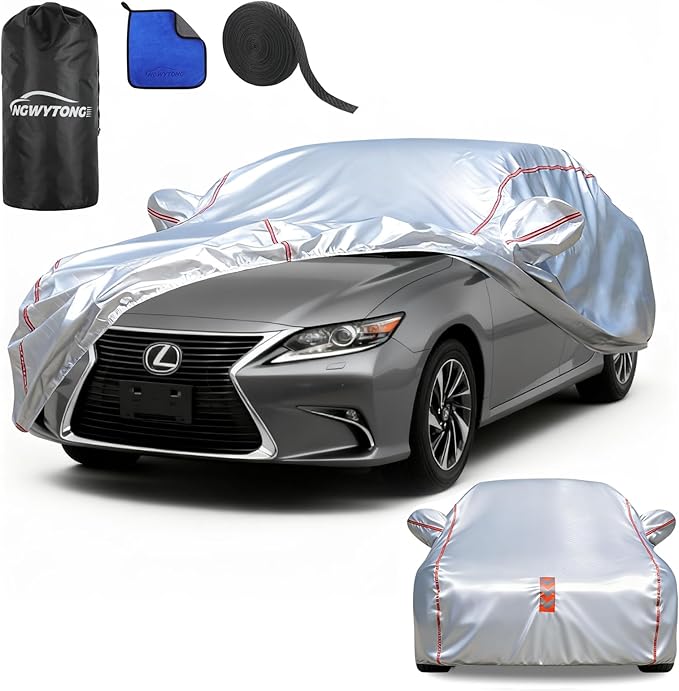 Waterproof All Weather Heavy Duty Vehicle Cover, 360° Underbody Wrap Windproof Design, Quick Install Outdoor Cover,（for Lexus ES 2001-2025）