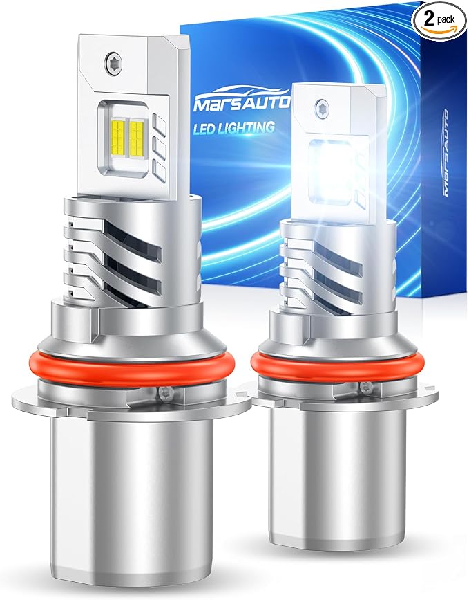 Marsauto 9004 Bulbs 70000LM Brighter, 6500K Cool White M4 9004 Fog bulbs, True 1:1 Mini Size Match, Quick Plug & Play Setup, 80,000-Hour Long, Pack of 2