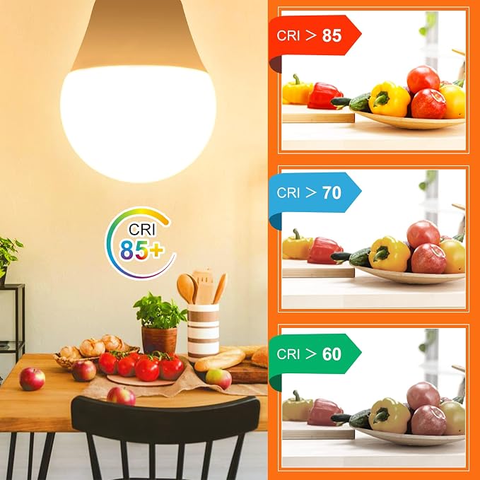A15 Ceiling Fan Light Bulbs, E12 Base, 6Watt (60-Watt Replacement), Soft White 2700K, Non-Dimmable, Candelabra Base LED Light Bulb, 6 Pack