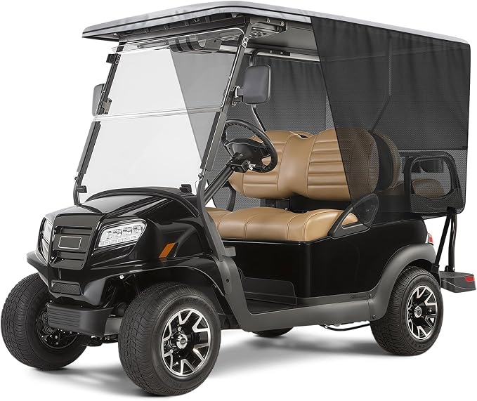 600D Golf Cart Sunshade for Club Car DS, Mesh Sun Enclosure for UV Protection, Heat & Wind Blocker, Cool Mesh