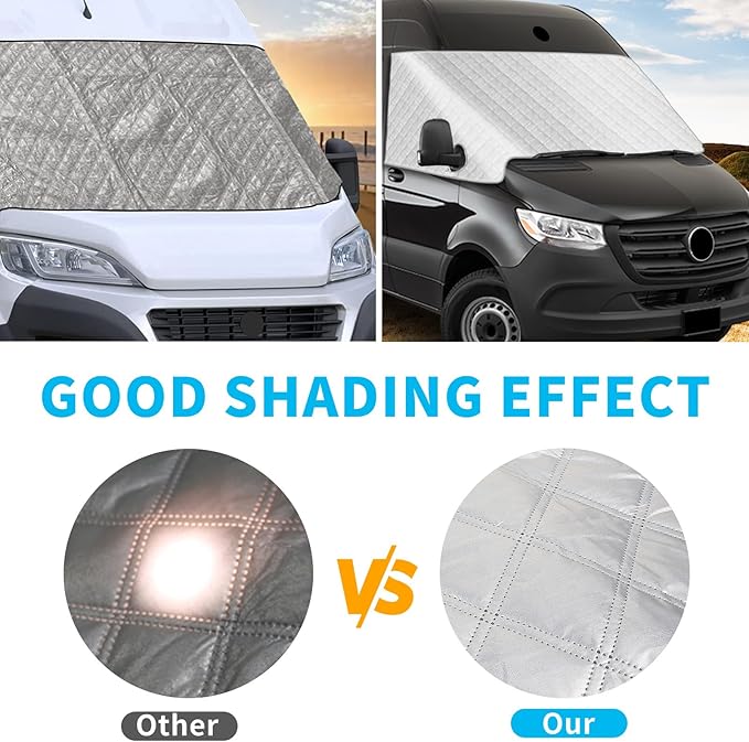 Windshield Sun Shade for Mercedes Sprinter 2019-2026, External 5-Layer Reflective Sunshade for 2019-2026 Mercedes-Benz Sprinter VS30