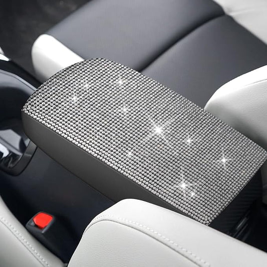 AOMSAZTO Bling Crystal Diamond Console Covers for 2012-2015 Honda Civic Leather Armrest Covers | Breathable Material