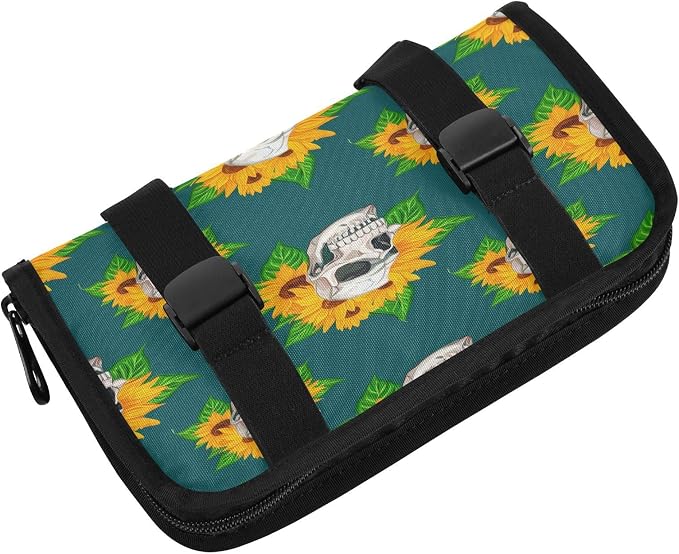 Skulls and Sunflowers Car Tissue Holder Car Visor Tissue Holder Sun Visor Tissue Box Hanging Napkin Case Holder for Car