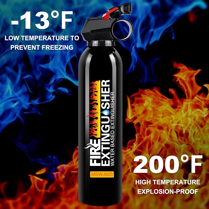 6Pack Fire Extinguisher for Home 8 in 1 Portable A, B, C, K Fire Extinguishers with Mount | 620ml Emergency Survival Extinguisher for Vehicle, Car, Boat, Truck & Office, Versatile Fire Protection