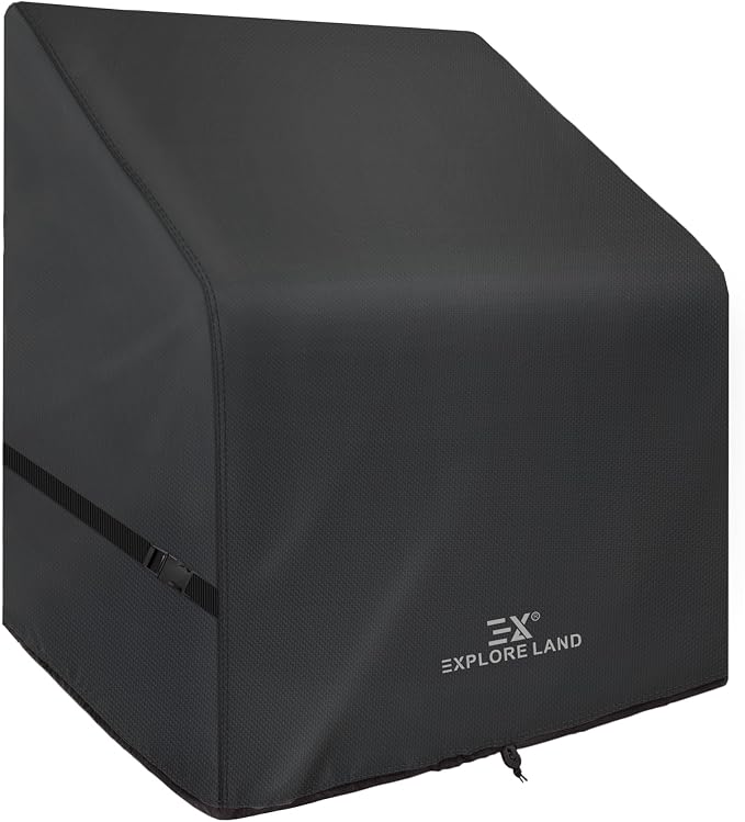 Explore Land Waterproof Boat Center Console Cover Fade Resistant 600D Marine Grade Fabirc Size up to 40" W x 30" D x 44" H, Black