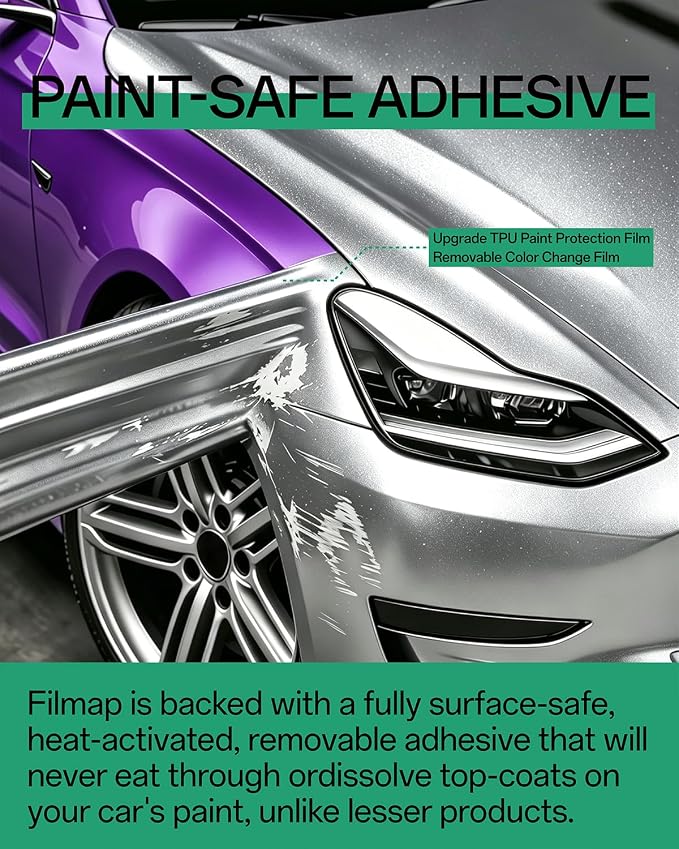 PPF, Dry Apply TPU PPF Vinyl Car Wrap Roll 1ft x 5ft, Paint Protection Vinyl Film (Gloss GT Silver)