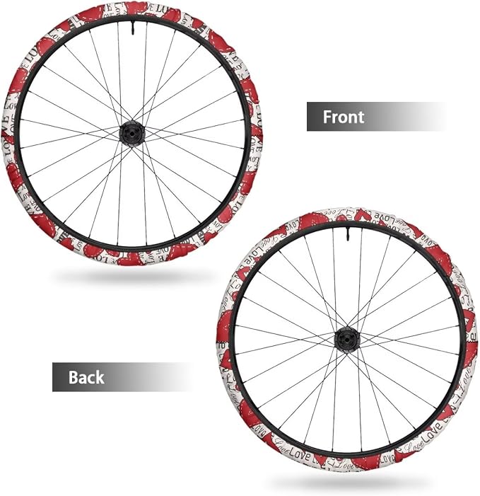 Love Heart Vintage Wheelchair Wheel Covers Washable Non-Slip Valentine's Day Wheelchair Accessories Tyre Covers Romantic Decor
