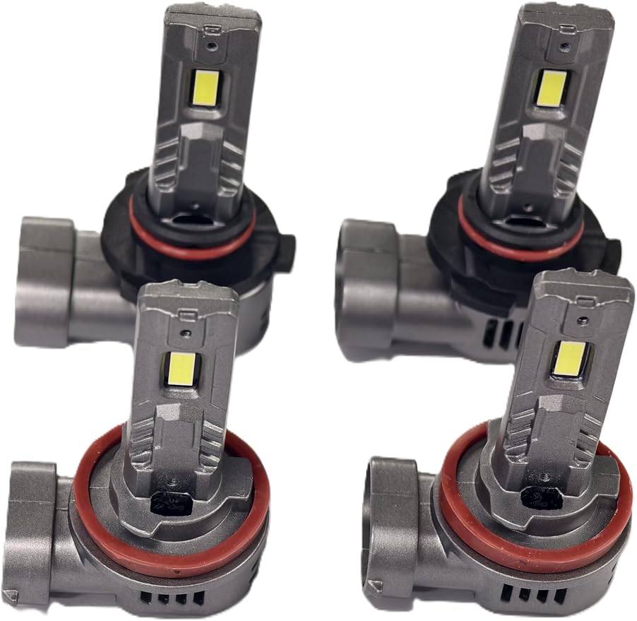 SEALIGHT 𝐇𝟏𝟏/𝐇𝟗/𝐇𝟖 and 𝟗𝟎𝟎𝟓/𝐇𝐁𝟑 Bulbs Combo, 100,000LM 900% Wider Driving Vision Mini Size, 9005 H11 Fog Lights with Fan, Plug and Play, Pack of 4