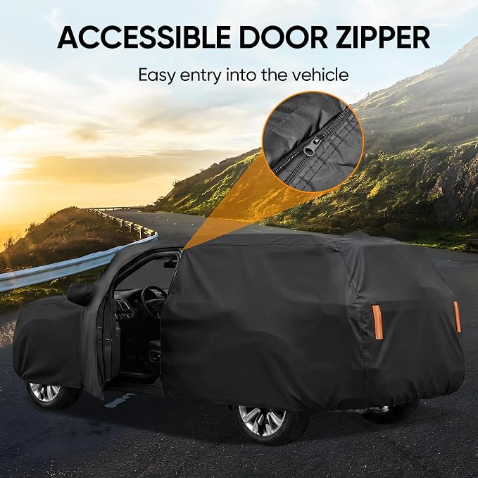 Car Cover Custom Fit for Ford Explorer 2006-2026, Outdoor Waterproof All Weather Heavy Duty Full Exterior Cover for Sun Rain Snow UV Dust Protection with Door Zipper