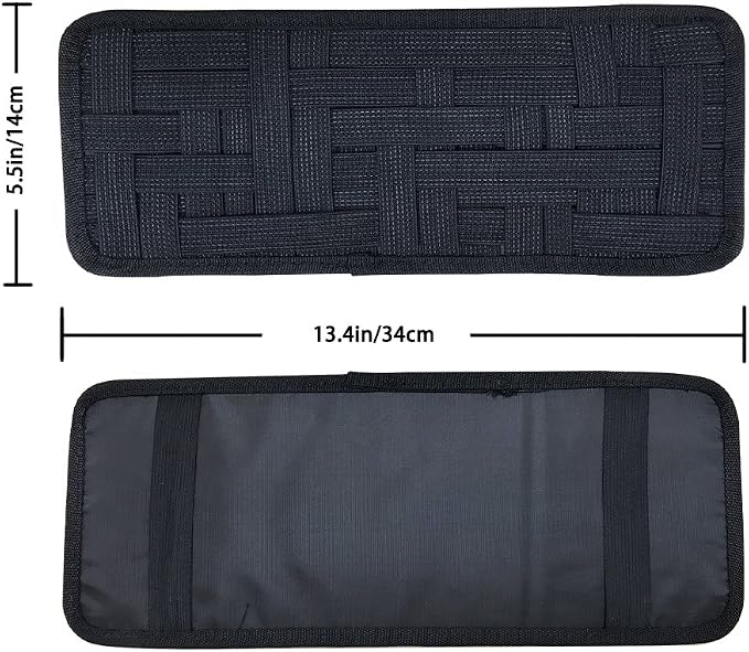 SourceTon 2 Packs Car Sun Visor Organizer, Car Visor Storage Anti-Slip Elastic Woven Board for Sunglass Holder Parking Fuel Card Digital Accessories
