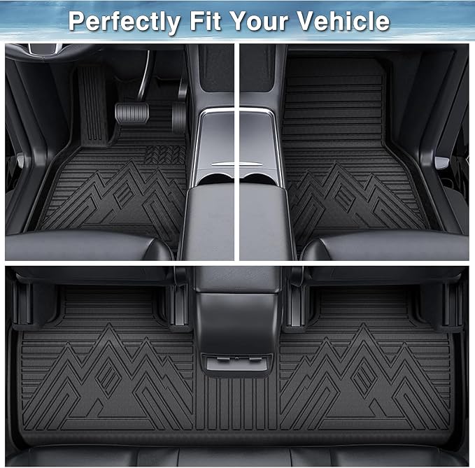 Mixsuper Rio Floor mats-Floor mat for Kia Rio 5-Door 2018 2019 2020 2021 2022 2023,All Weather TPE Rubber Floor Liners Protection for Rio Accessories,2 Row Anti-Slip Car Mats, Black