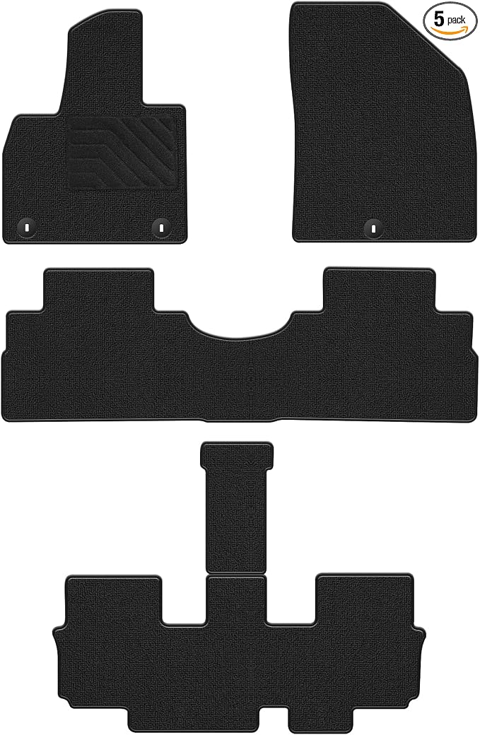 Carpet Floor Mats Custom Fit for Hyundai Palisade 7/8 Seats 2020 2021 2022 2023 2024 2025, 1st 2nd 3rd Row Set All Weather Anti-Slip Waterproof Back Floor Liners - 5pc