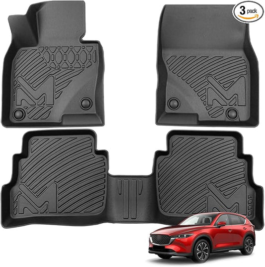 TPE Automotive Floor Mats Custom for 2017-2025 Mazda CX-5 CX5, All Weather Cover Protection Waterproof Black Floor Liner Front & Rear Row Full Set Car Mats, 3PCS