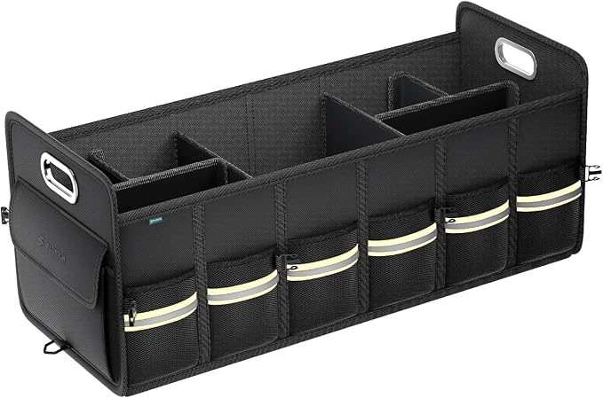 FLORICH Update Trunk Organizer for Suv, Large Truck Organizer Back Seat Storage Premium, Collapsible Multi-Compartment Car Organizers and Storage Waterproof