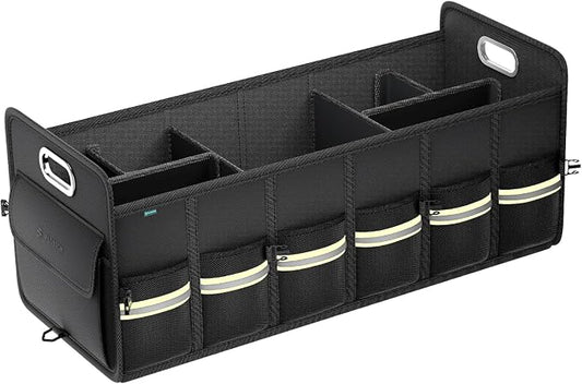 FLORICH Update Trunk Organizer for Suv, Large Truck Organizer Back Seat Storage Premium, Collapsible Multi-Compartment Car Organizers and Storage Waterproof