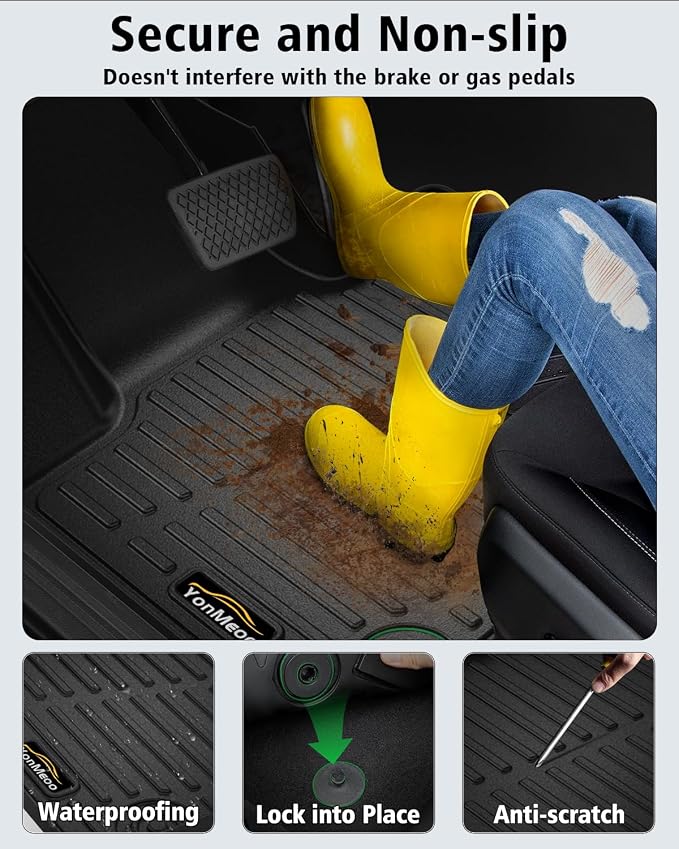 Floor Mats Custom Fit for Chevy Equinox 2025 2026 Fuel (Non EV) Trunk Mat with Backrest Mat All Weather TPE Cargo Liner Full Set for Chevrolet Equinox Accessories, Black