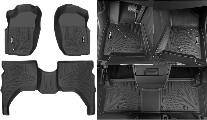 Custom Fit Floor Mats for 2001-2004 Toyota Tacoma Double Cab | (Only Fit for Tacoma Double Cab)All Weather TPE Floor Liners | Odorless Interior Accessories