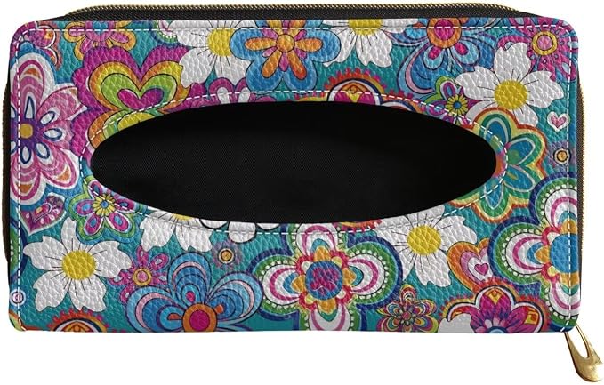 Cartoon Hippie Flower Car Visor Napkin Holder Mask Holder Car Sun Visor Napkin Holder Car Standard Tissue Holder