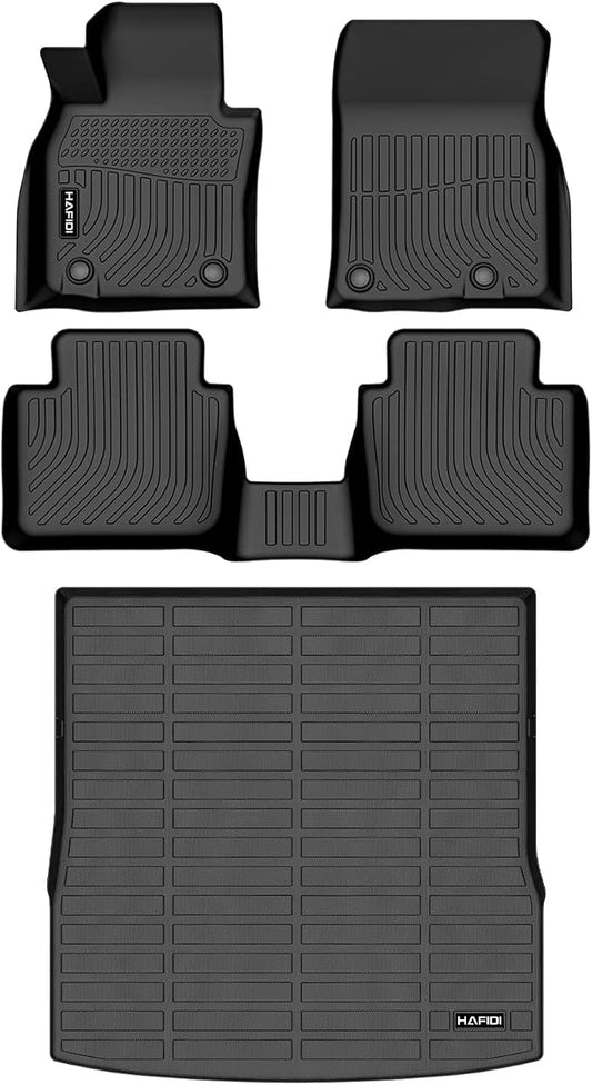 HAFIDI® Floor Mats & Cargo Liner Set Fit for 2023 2024 2025 Mazda CX-50 (Not for Hybrid) All Weather Protection TPE Anti-Slip Automotive Full Set Floor Liners Custom Mazda CX50 Accessories - Black