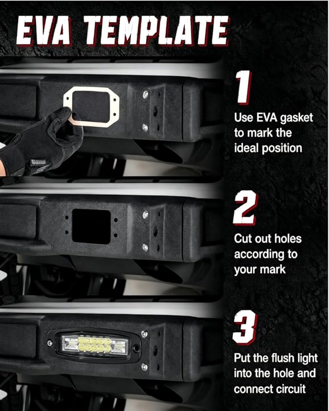 7 Inch Flush Mount LED Pods Flush Mount Led Light Bar Off Road Lights | 2PCS 60W Spot Flood Combo Beam Bumper Grill Mount LED Reverse Lights Fog Lights Backup Lights Driving Light for 4x4 Truck SUV