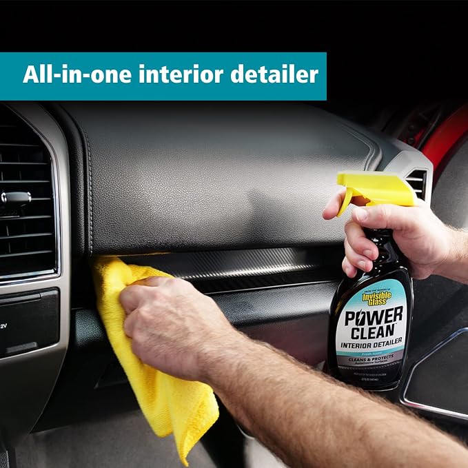 Invisible Glass 92024-6PK Power Clean Interior Detailer Cleaner & Protectant – Cleans, Conditions & Restores Plastic, Vinyl, Rubber & Carbon Fiber – OEM Finish, Fresh Scent – 22 fl oz (Pack of 6)