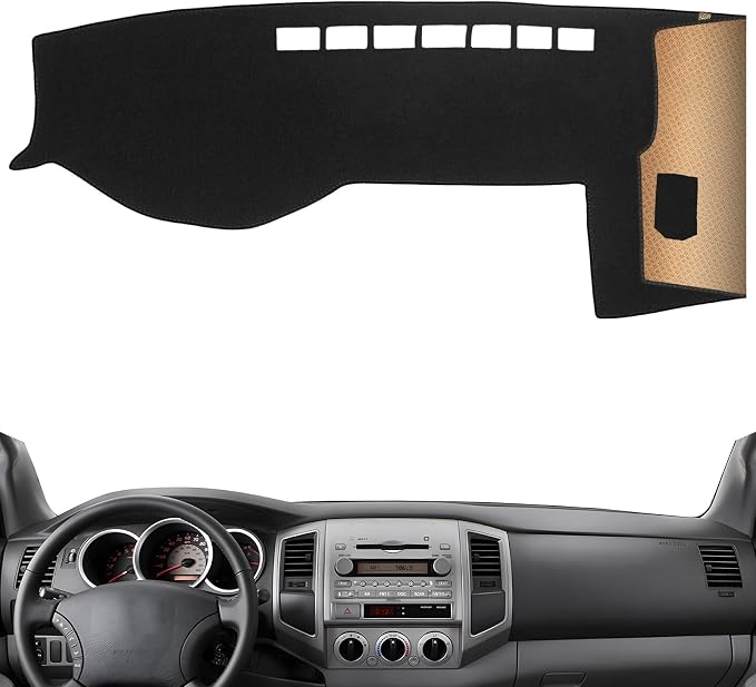 Dash Cover, Anti-Glare, Sun Protection, Dustproof, UV-Proof, Dashboard Covers, Interior Car Accessorie Fit for 2005 2006 2007 2008 2009 2010 2011 2012 2013 2014 2015 to-yota Tacoma, Black