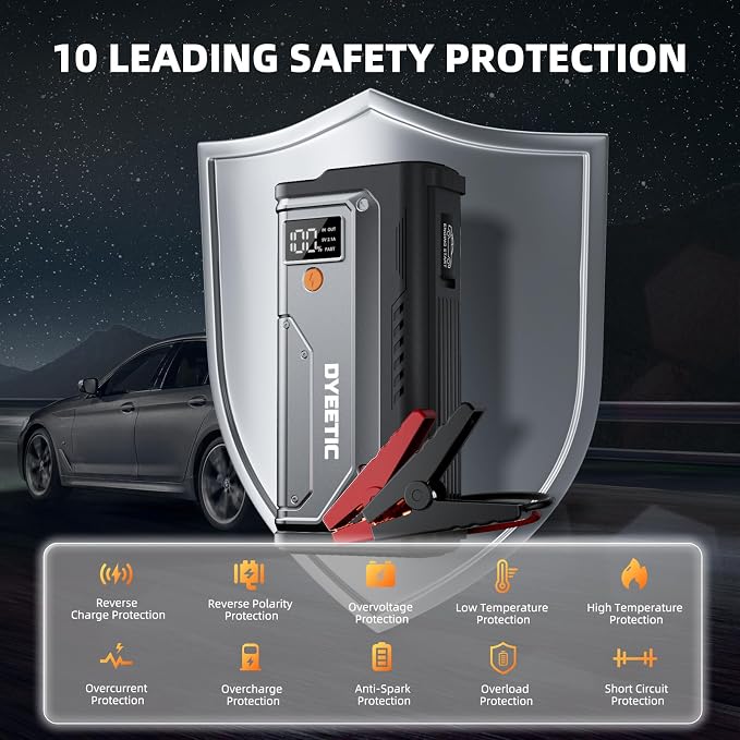 7000A Jump Starter for All Gas & 12.0L Diesel, 800LM Flashlight | Force Start for Completely Dead Batteries,Fast Charging & 10 Advanced Safety Protections