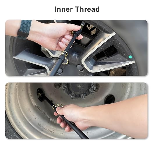 UHARBOUR Dual Head Tire Pressure Gauge 10-150PSI 2 Pack | Heavy Duty Air Pressure Gauge with Extended Tube for Semi Truck, RV & Car