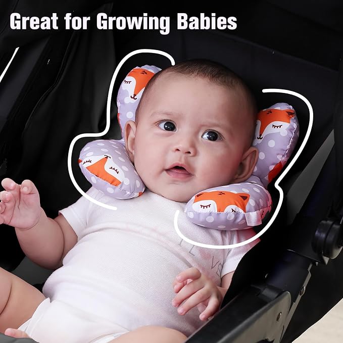 KAKIBLIN Baby Travel Pillow, Upgraded Baby Neck Pillows for Car Seat, Infant Neck Support Pillow for Head and Neck,Newborn Head Support for Car Seat,Pushchair