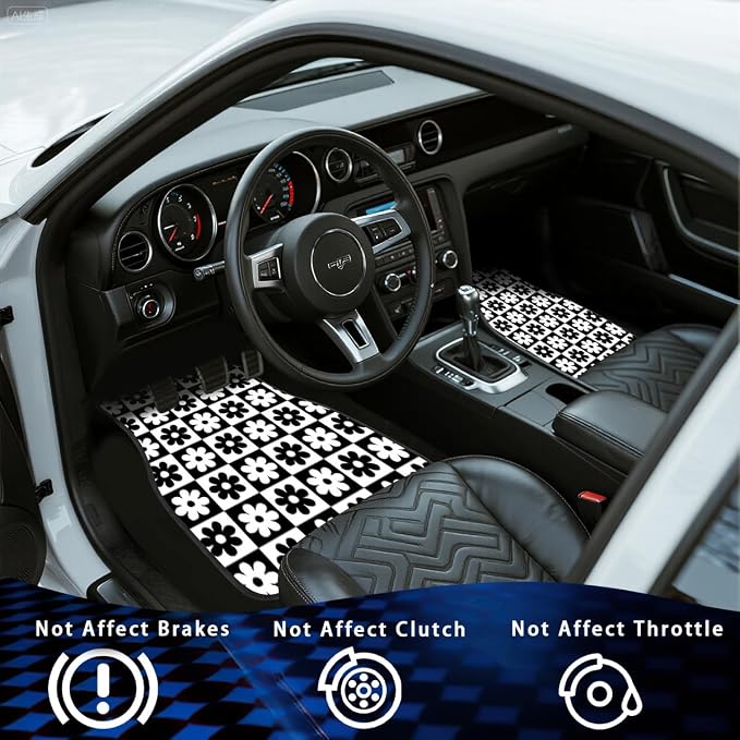 Bear Car Floor Mats Set of 4 Sunset Forest Pine Tree Wildlife Rustic Deer Automotive Foot Mats Rugs Carpet for Car Non-Slip Auto Car Accessories Universal Fit for Car SUV Truck Van