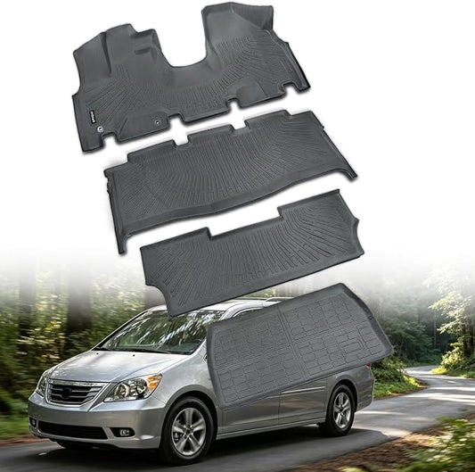 Compatible with Honda Odyssey 2005-2010 Floor Mats & Cargo Liner,All Weather Protection TPE, Anti-Slip Floor Liner Compatible with Honda Odyssey 2005 2006 2007 2008 2009 2010 Accessories