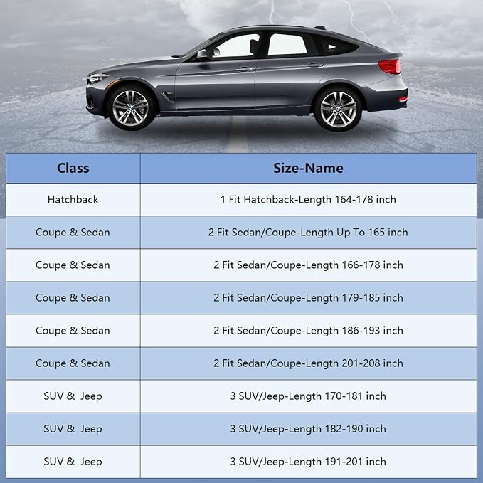 Car Cover Waterproof All Weather for Automobiles, Full Exterior Covers for Sedan & Coupe (up to 165 inch) Universal Fit for Mazda MX5, BMW Z3, Honda S2000 etc. Rain Winter Sun Snow Protection