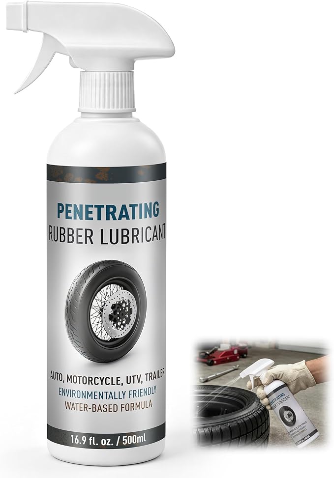 16.9 oz Bottle Tire Mounting Rubber Lubricant, Tire Mounting and Demounting Lubricant for Enhanced Bead Seal & Rust Protection for Car, Truck, Motorcycle, UTV & Trailer, Ready to Use Spray