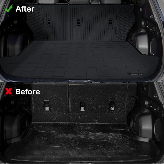 Floor Mats for 2021-2023 Hyundai Santa Fe Gas Upgrade Trunk Mat with Backrest Mat All Weather TPE Floor Liners Fit for Santa Fe Anti-Slip Full Set Car Accessories(Not for Hybrid)