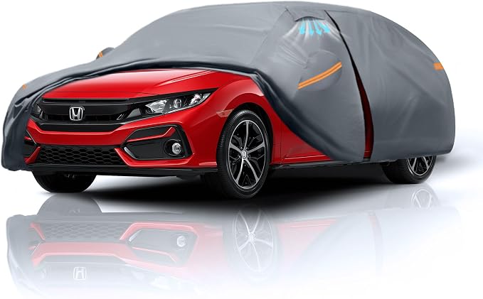 Waterproof Civic Hatchback(1995-2022) Car Cover with Breathable Vents, [Upgrade] Premium Covers with Cotton Liner and Zipper Door,Sun Rain Snow Dust Uv Protection.(Gift with Towel)