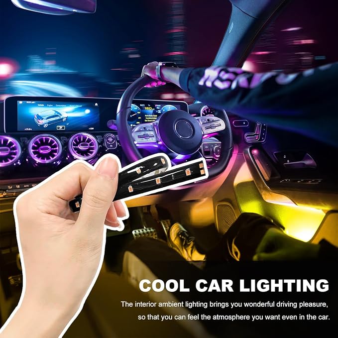 Wevdn 6 PCS 15 LED Strip Underbody Light, DC 12V 1Ft Flexible Underglow Car LED Light Strip with 6 Inch Wire, Waterproof LED Interior Exterior Decoration for Car Truck Motorcycle (Yellow)