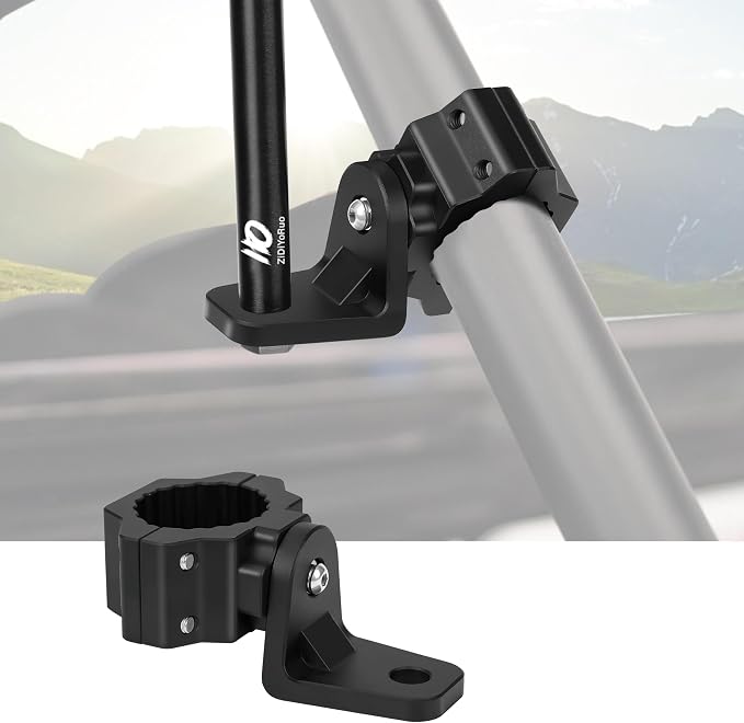 ZIDIYORUO Heavy Duty UTV Whip Light Mount & Light Bar Bracket - 360° Rotating Clamp for 1.75"-2" Roll Cage, Bracket for LED Whip Lights, Flags & Off-Road Light Bars on Polaris RZR, Can-Am, Jeep