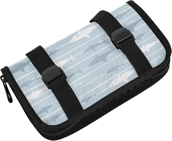 Car Visor Tissue Holder Mask Holder for Car, Car Tissue Box Sun Visor Napkin Holder Car Visor Accessories Adjustable Straps Reusable Durable Easy to Install Blue Striped Sharks
