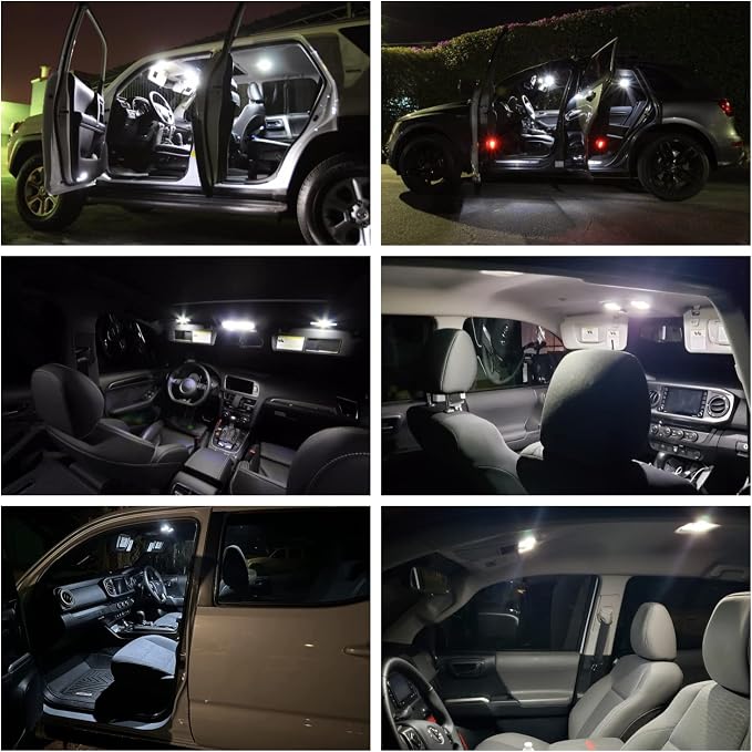 8pcs White LED Interior Lights Bulb Kit for Subaru WRX/WRX STI/Impreza 2004-2017 2018 2019 2020 2021 Map Dome Trunk License Plate Lights LED Interior Bulbs Package + Install Tool